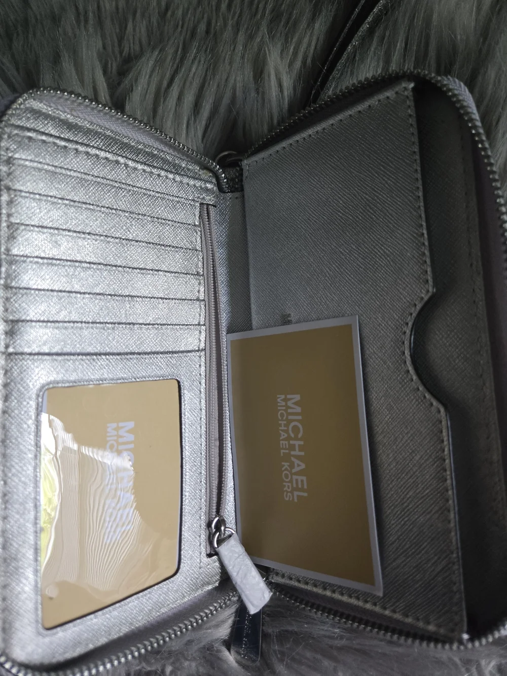 Michael Kors Silver Glitter Wristlet Wallet